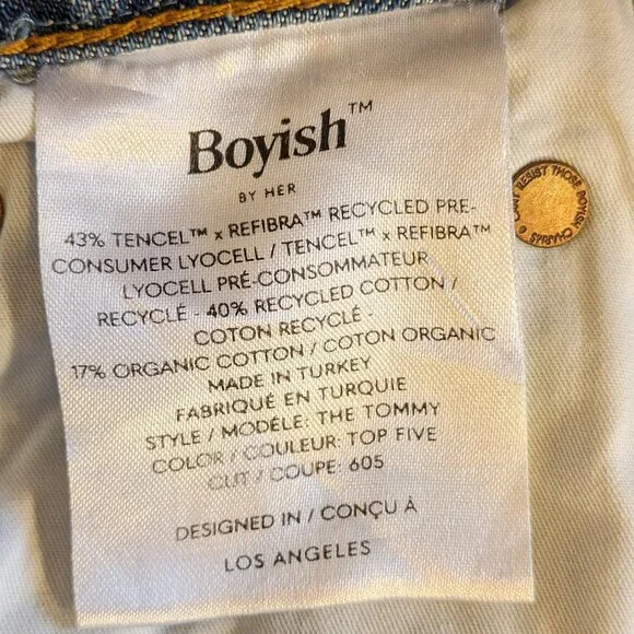 Boyish The Tommy Rigid Construction High Rise Straight Jeans Size 27 EUC - Picture 11 of 13